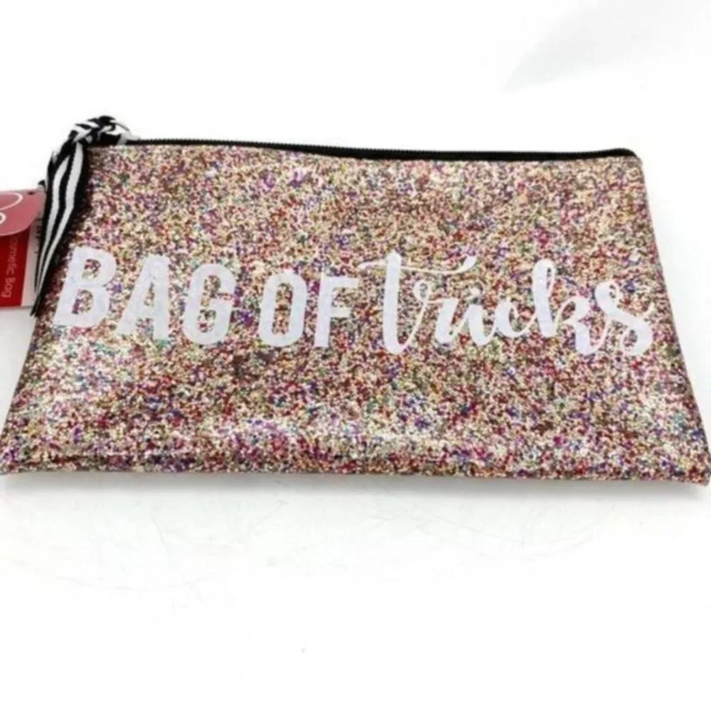 Onxy Glitter Cosmetic Bag New